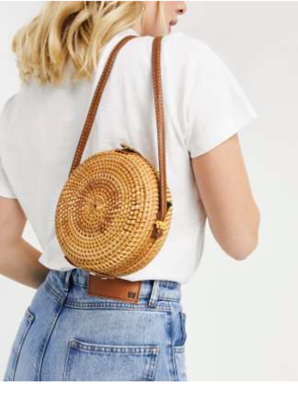 ASOS DESIGN Emma circular rattan cross body bag